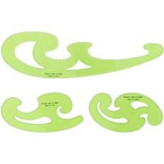Pacific Arc French Curve Set 3가지 형상 클리어 커브 눈금자 제도 도구 도면 도구 목공 도구 코믹 템플릿 도구: 홈 &a