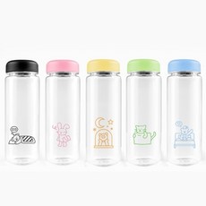 다온_2021 일러스트 에코젠보틀 500ml 5개 무배 국내산제작 텀블러 친환경 트라이탄, 블루 베어(에)5개, 1개