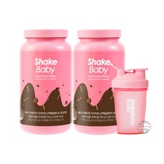 쉐이크베이비 단백질 다이어트 식사대용쉐이크 2입+보틀세트, 초코맛750g+초코맛750g+핑크보틀1개, 1세트