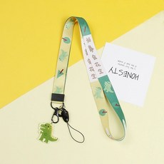 범쓰컴퍼니 캐릭터 목걸이줄 핸드폰스트랩 갤럭시z플립목걸이 랜야드 폰네크리스 스트랩고리, 1개, 다이노