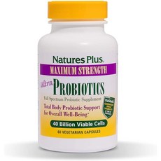 [프로바이오틱스] NaturesPlus Ultra Probiotics - Maximum Strength Digestive Supplement - Total Body & Gut He, 1set, 1set