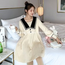 urkoteer 임부 니트 원피스 여중기장 추동 루즈핏 빅사이즈 코디 스웨터 스커트DL117