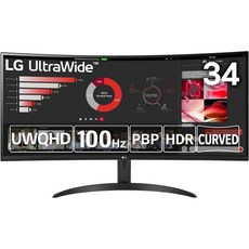 LG Ultra Wide Monitor 34WR50QC-B / 34 inch UltraWide/WQHD (3440 x 1440) Curved 100Hz FreeSync Anti-G, 1개