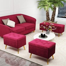 1미터 벨벳 벤치의자 수납소파 북유럽풍 롱체어 스툴, 120x40x45CM 퍼플