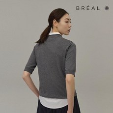 브리엘 실크 블렌딩 반팔 니트 1종 그레이 [1종 특가]
