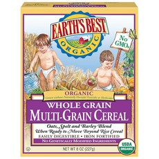 Earth's Best 얼스베스트 오가닉 홀그레인 멀티그레인 시리얼 유아용 227g Organic Infant Cereal, 단일상품