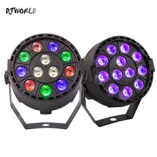 Djworld 디스코 DJ 음악 파티 댄스 플로어 바 어둡게 분위기에 대 한 평면 파 12x3W RGBW 자외선 컬러 빛 스트로브 주도|무대 조명 영향|, 1개, 러시아