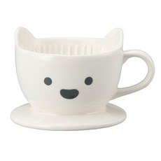 Sun art 태양 예술 귀여운 테이블웨어 "Shirokuma"커피 드리퍼 직경 13.5cm 화이트 SAN2542-1, 단품, 1ml, 1개