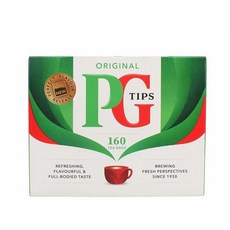 PG Tips 홍차 피라미드 티백 160개 박스 4팩 139238, 싱글, 무향미