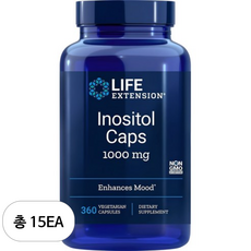 라이프익스텐션 이노시톨 1000mg 베지테리안 캡슐, 15개, 360정