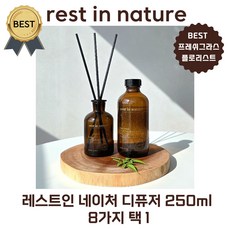 레스트인 네이처 디퓨저 250 ml (본사정품) 8가지 택 1 [BEST 프레쉬 그라스 플로리스트] 방향제 추천! (리필액 250 ml 디퓨저공병 120ml 섬유스틱 5개)