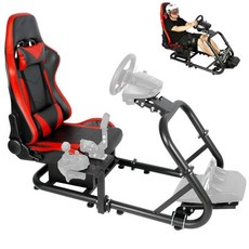 가지트 G27 레이싱 시뮬레이터 로지텍 G29 G920을 위한 빨간색 시트 장착 콕핏 스러스트마스터 T300RS 파나텍 PC PS4 대형 원형 튜브 게이밍 휠 스탠드 휠페달 미