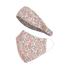Reusable Washable 100% Cotton 3 Layer Breathable Face Mask with Matching Headband (Large Mv#12)