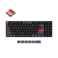 Keychron K13 Pro QMK/VIA 무선 기계식 키보드 TKL 레이아웃 숫자 패드 포함 맞춤형 프로그래밍 가능한 매크로 화이트 백라이트 울트라 슬림 로우 프로파일 게, 로우 프로파일 게이트론 레드 스위치, 적축