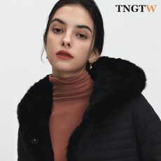  TNGTW 밍크퍼 덕다운 패딩코트 블랙 THU0CDW91 HBK 