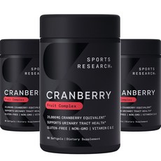 스포츠리서치 크랜베리 컨센트레이트 250mg 소프트젤, 3개, 90정