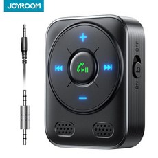 호환용 JOYROOM 차량용 블루투스 5.4 AUX 리시버 더 듀얼 마이크 소음 제거 자동차 음악 핸즈프리 통화용, 01 Black, 01 CHINA