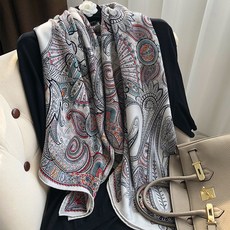 실크스카프 이탈리아 NEW스카프 여성겨울 코끼리 꽃무늬 실크 양털 캐시미어 빅스카프 스카프 숄