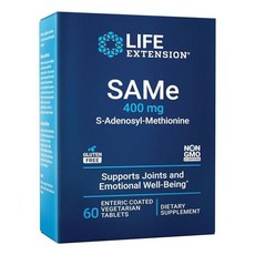 Life Extension 라이프 익스텐션 SAMe S아데노실 메티오닌 400mg 장용코팅 60정, 1개