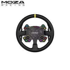 MOZA RS V2 라운드 가죽 스티어링 휠 R9 R16 호환 모든 MOZA 휠베이스와 호환 13 인치 표준 레이싱 림, 1개