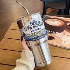 대용량 스테인레스 보온보냉 텀블러, 900ml, 그레이, 1개