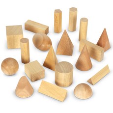 [러닝리소스] 나무 원 입체도형 모형 Learning Resources Wood Geometric Solids Set of 19, 1개