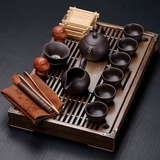원목쟁반 스몰 직사각 심플 물 저장 배수 차 쟁반 차 바다 쿵푸 다기 다대 가정용 811, 해마다 여분+자사다기, 1개