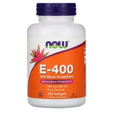 나우푸드 비타민 E-400 믹스 토코페롤 268mg 400IU 250정 Now Foods E-400 with Mixed Tocopherols, 1개, 1팩