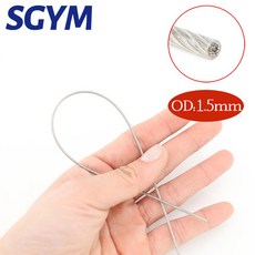 PVC 투명 코팅 케이블 304 스테인레스 스틸 로프 부드러운 빨랫줄 직경 1.5mm 20 50m, [03] 50M, 5.Diameter 1.5mm, 1개