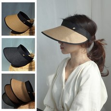 애지중지상점 리프 지사 여름 썬캡 왕골 밀짚 여성 와이어 모자 자외선 햇빛 차단 창모자