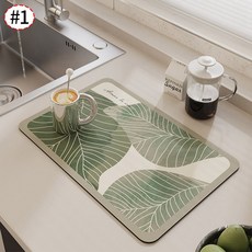 플레이스매트 접시 흡수성 러그 매트 식기류 배수구 프린트 패드 식기 주방 커피, 40X60cm, s1 Drain Pad, 1개