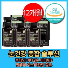 눈 건강 아이 케어 약국 루테인 중학생 청소년 눈 침침 영양제 빌베리 아스타잔틴 아스잔틴 결명자 비타민 A E 아연 마그네슘 미국 직수입, 6박스(12개월분)