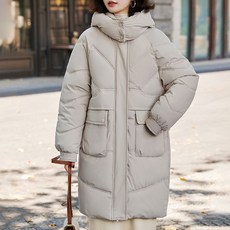 Modern Fashion 여성 캐주얼 오버핏 롱 패딩 다운 자켓 Z04