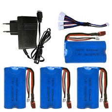 18650 74V 4000mah 2S Lipo 배터리 Wltoys 12428 104009 12423 10428 12429 12401 12402 12402A RC 자동차 예비 부품 액세서리, 3)Set5, [3]Set5