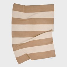  재입고 빌라501 Stripe Knit Blanket Beige - 스트라이프 니트 블랭킷 베이지  상품 이미지