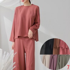 [프롬제니] 7컬러 기모 여성상하세트 바지투피스 루즈핏 데일리 실내복 홈웨어 원마일 라운지 엄마등원룩 여자 상하의셋트 가을 겨울 꾸안꾸