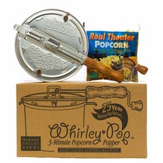 오리지널 Whirley 팝콘 메이커 - 5개의 팝핑 키트가 있는 6쿼트 스토브탑 포퍼 금속 기어가 알루미늄 포트 Wabash Valley Farms 스토브 탑 메이커 팬 실버, Popping Kit, Color Changing