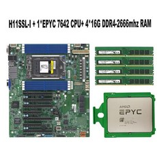 기가바이트 컴퓨터 메인보드슈퍼마이크로 H11SSL-I 마더보드 소켓 SP3 + 1 * EPYC 7642 48C / 96T180W CPU