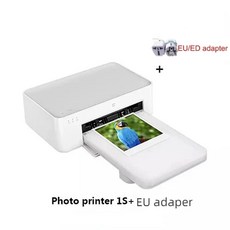 포토 프린터 고화질 컬러 휴대용 인화지 스마트 앱 원격, 3) Add EU adapter