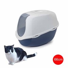[PLB] 메가 스마트캣 후드형 고양이화장실(블루베리 66cm)패드 통 판 봉투 삽 모래 처리 배변 휴지통 비닐 P/B : 235A1B+9132