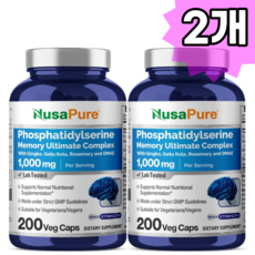 NusaPure 누사퓨어 포스파티딜세린 1000mg 200정 Phosphatidylserine, 2개