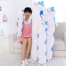 우마루 고양이 다키마쿠라 바디필로우 수면인형 롱쿠션 70cm 1m 1.4m, 화이트 우마루고양이