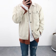 엠클로 남자 오버핏 빅사이즈 워싱데님 트러커 남여공용 자켓 3컬러