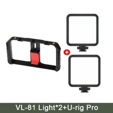 Ulanzi VIJIM VL81 3200k-5600K 850LM 6.5W 촬영조명 카메라 조명 충전식 Youtube Livestream Vlog Light 사진 조명, 3)VL81 Kit, 1개
