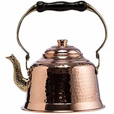CopperBull Heavy Gauge 1mm Thick Hammered Copper Tea Pot Kettle Stovetop Teapot (1.6-Quart), Copper, 상세 설명 참조0