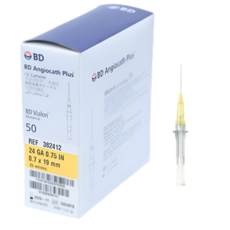 정맥 IV 카테터 백톤디킨슨 24G 안지오니들 Angio 혈관내튜브 카테타 주사, 1개, 24G/50개입