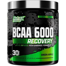 BCAA 파우더 6000 브랜치 체인 아미노산 6g BCAAs 근육 L루신 L아이솔류신 L발린의 30인분, 그린 애플, 1개 - 실크아미노산파우더