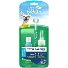  tropiclean fresh breath no brush 땅콩버터 향 깨끗한 치아 강아지용 구강 케어 젤 4온스 - 치아 관리 치약 젤은 플라그 제거를 돕습니다. 타르타르 +, 원래의, 소형견 