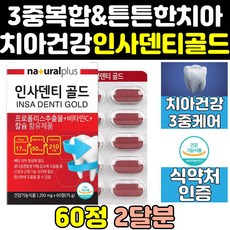 치아에좋은 치아 인사 덴티 골드 알파 플러스 영양제 케어 앤굿 트리플 원 엑스 큐 통령 칼슘 프로 파워 치아건강 치아건강엔 덴타 건강 프리미엄 튼튼 맥스 뼈 정 캡슐, 1개, 60정