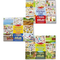 Melissa & Doug 재사용 가능한 스티커 패드 세트: 서식지 차량 마을: 11